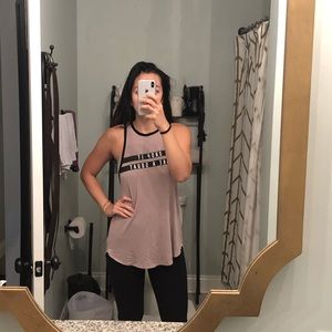 Pink VS soft tank with funny one liner